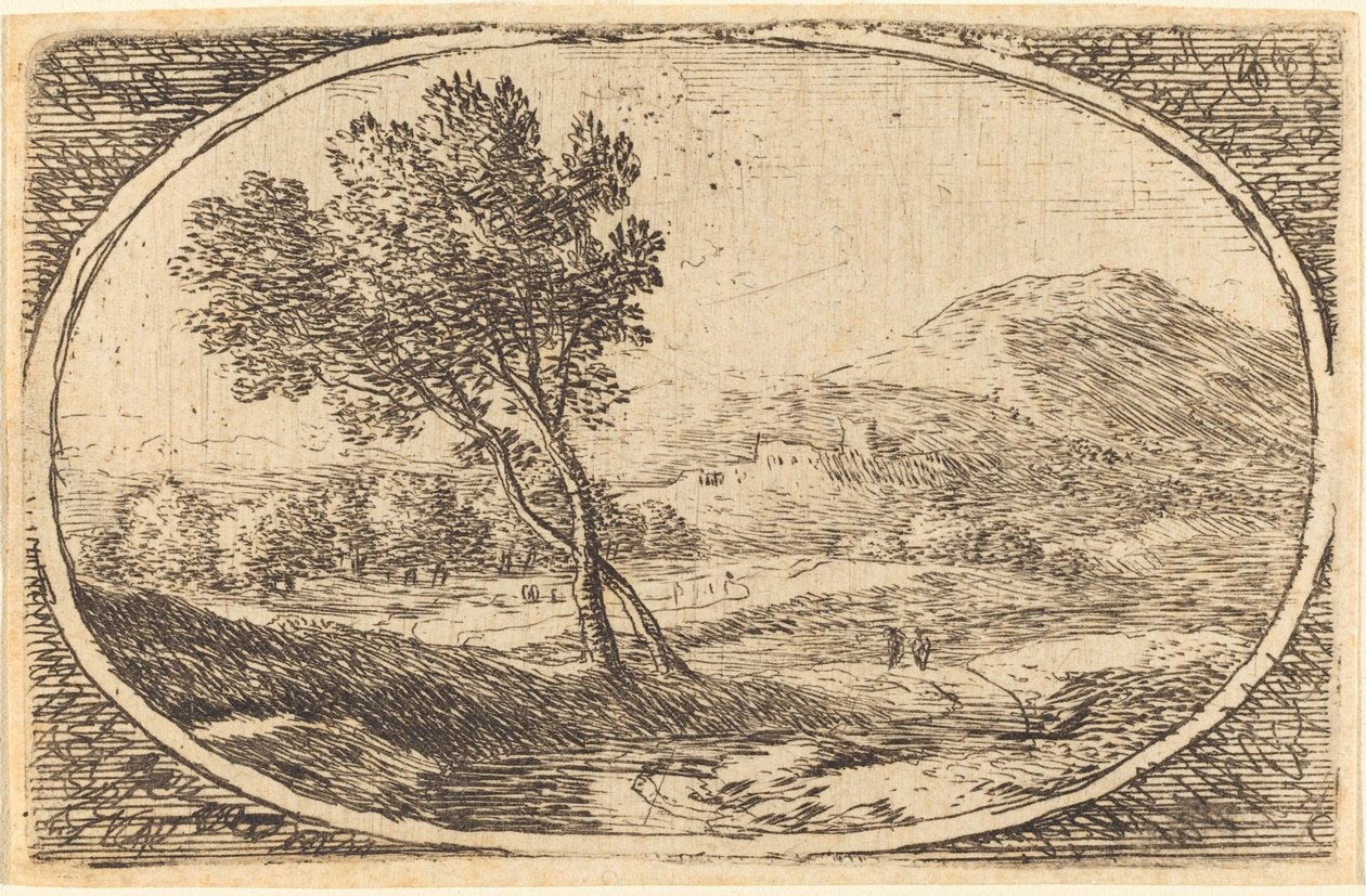 Eine Landschaft mit einem großen Baum von Herman van Swanevelt