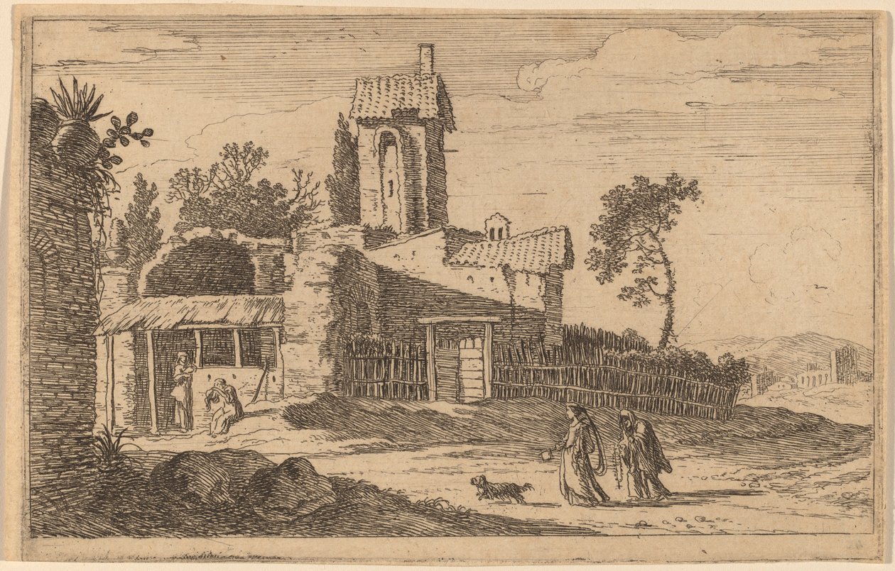 Ruiniertes Gebäude mit einem Turm von Herman van Swanevelt
