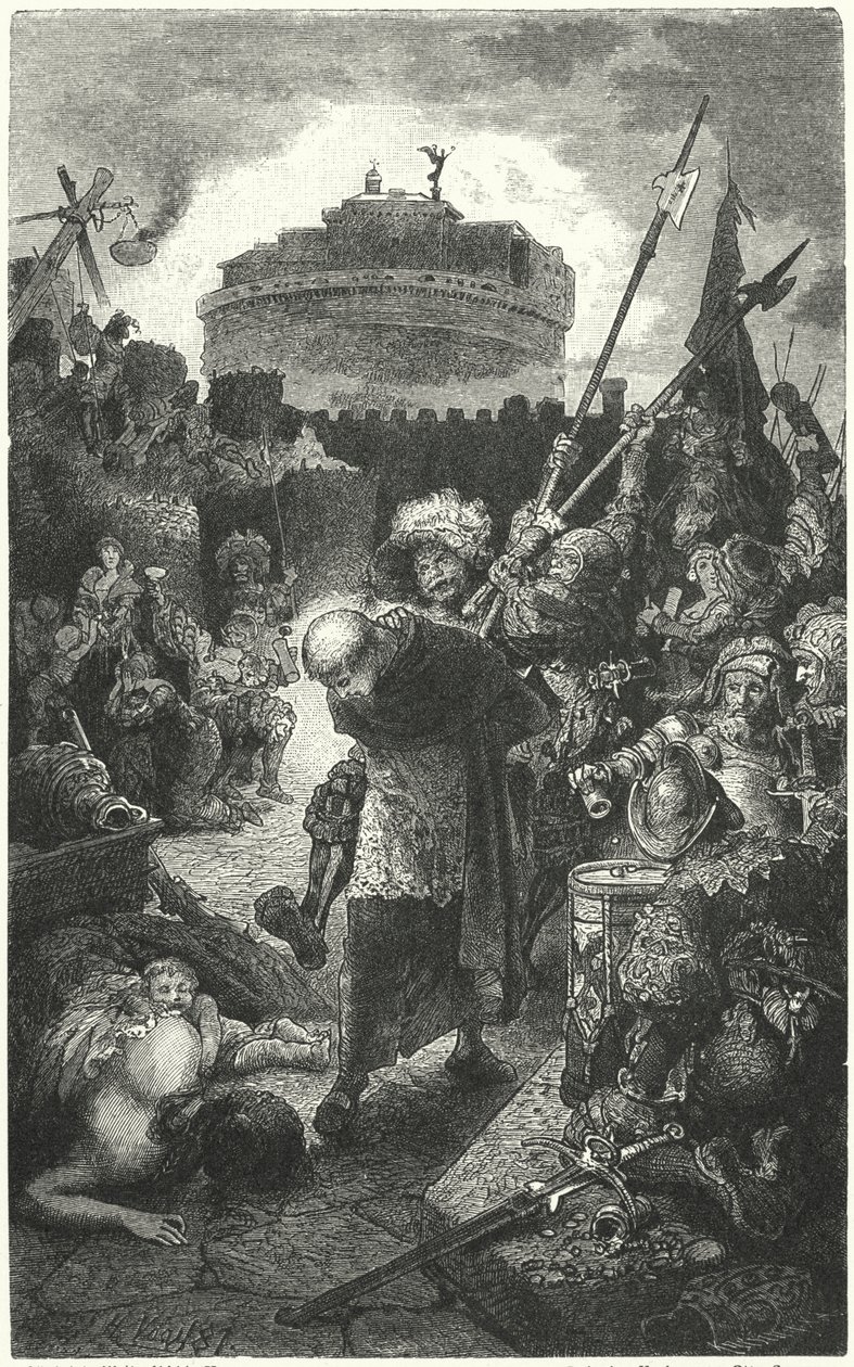 Deutsche Landsknechte plündern Rom, 1527 von Hermann Vogel