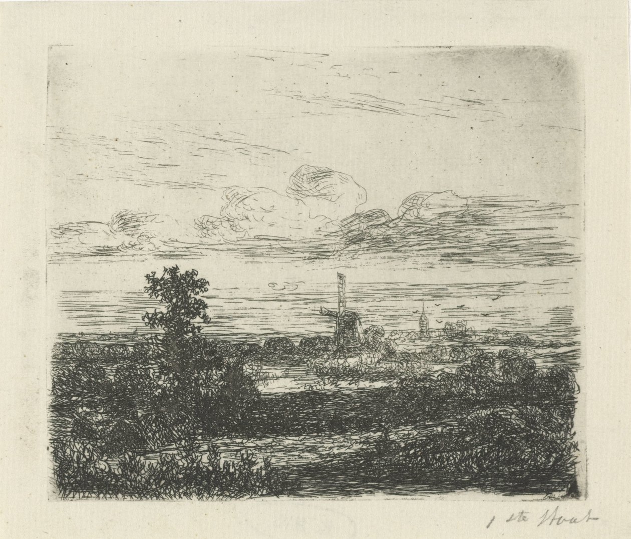Landschaft mit einer Mühle von Hermanus Jan Hendrik van Rijkelijkhuysen
