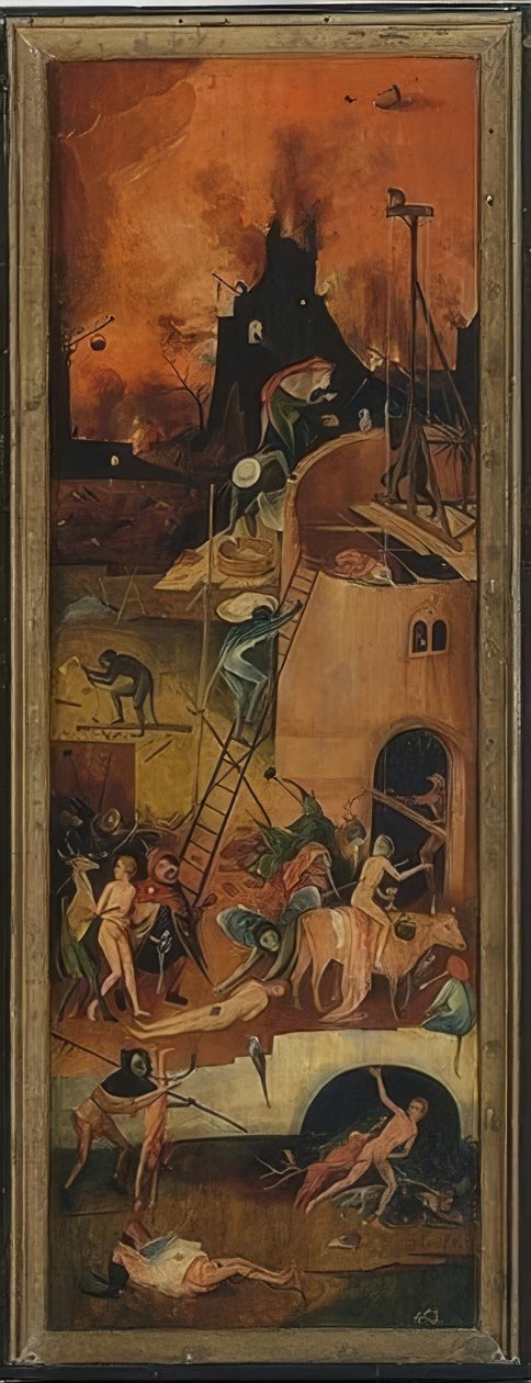 Der Heuwagen (Triptychon). Linke Tafel von Hieronymus Bosch