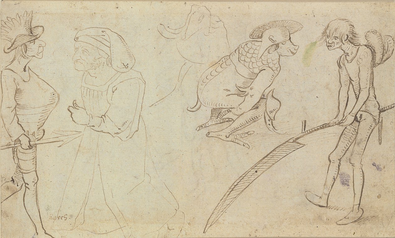 Studien grotesker Figuren von Hieronymus Bosch