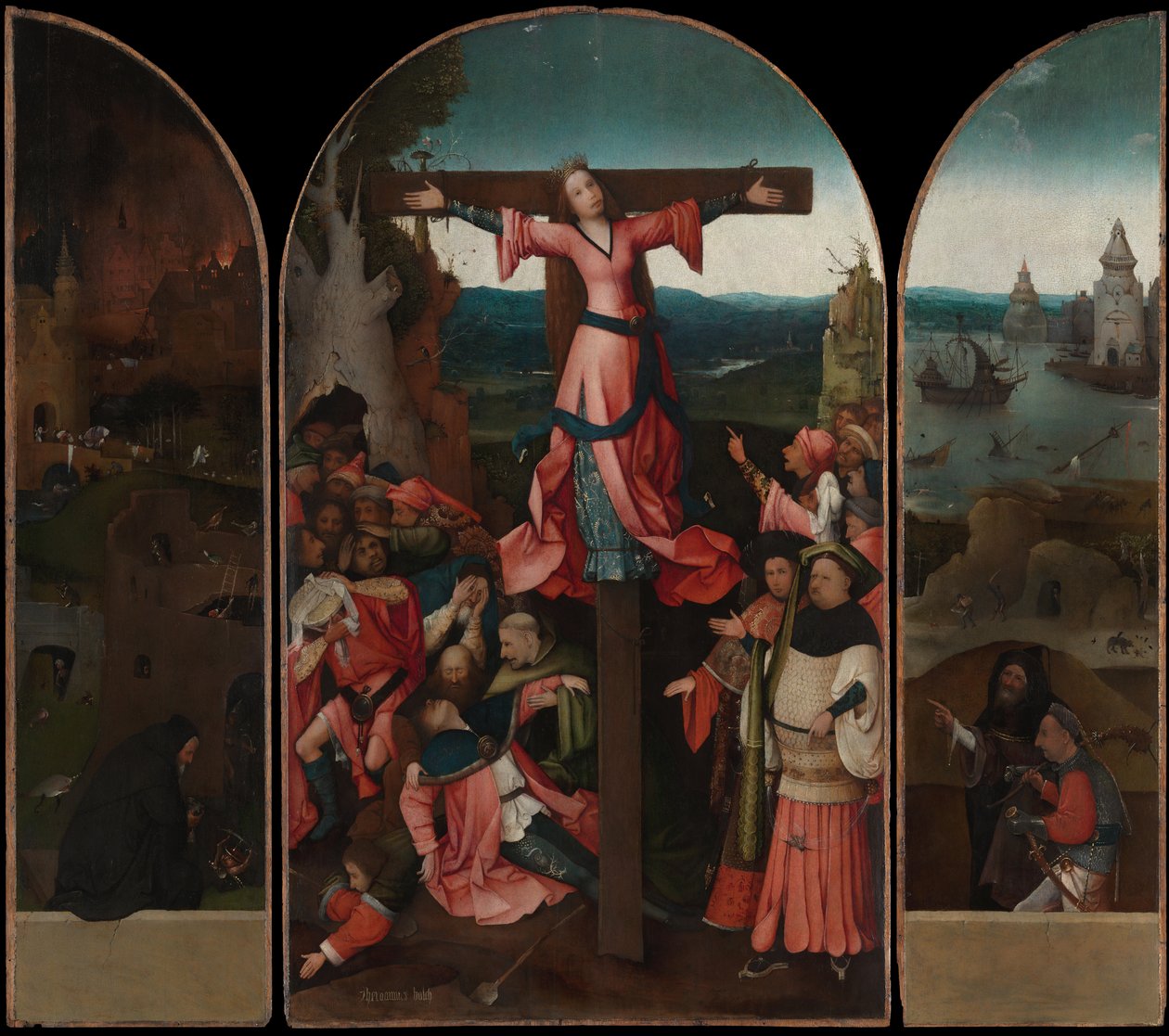 Triptychon des gekreuzigten Märtyrers von Hieronymus Bosch