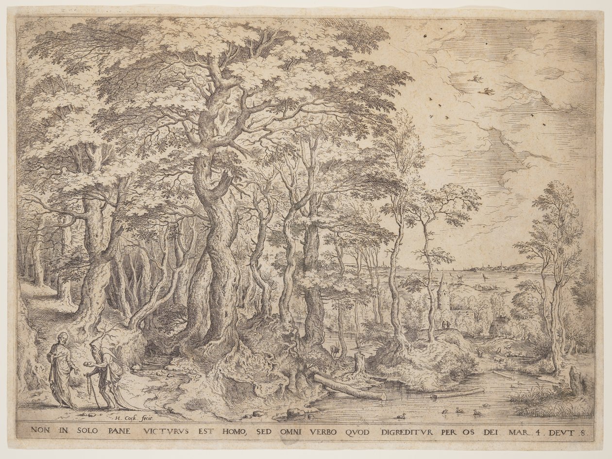 Landschaft mit Christus von Hieronymus Cock