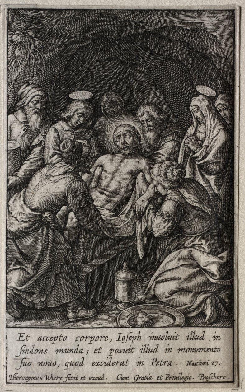 Die Passion: Die Grablegung von Hieronymus or Jerome Wierix