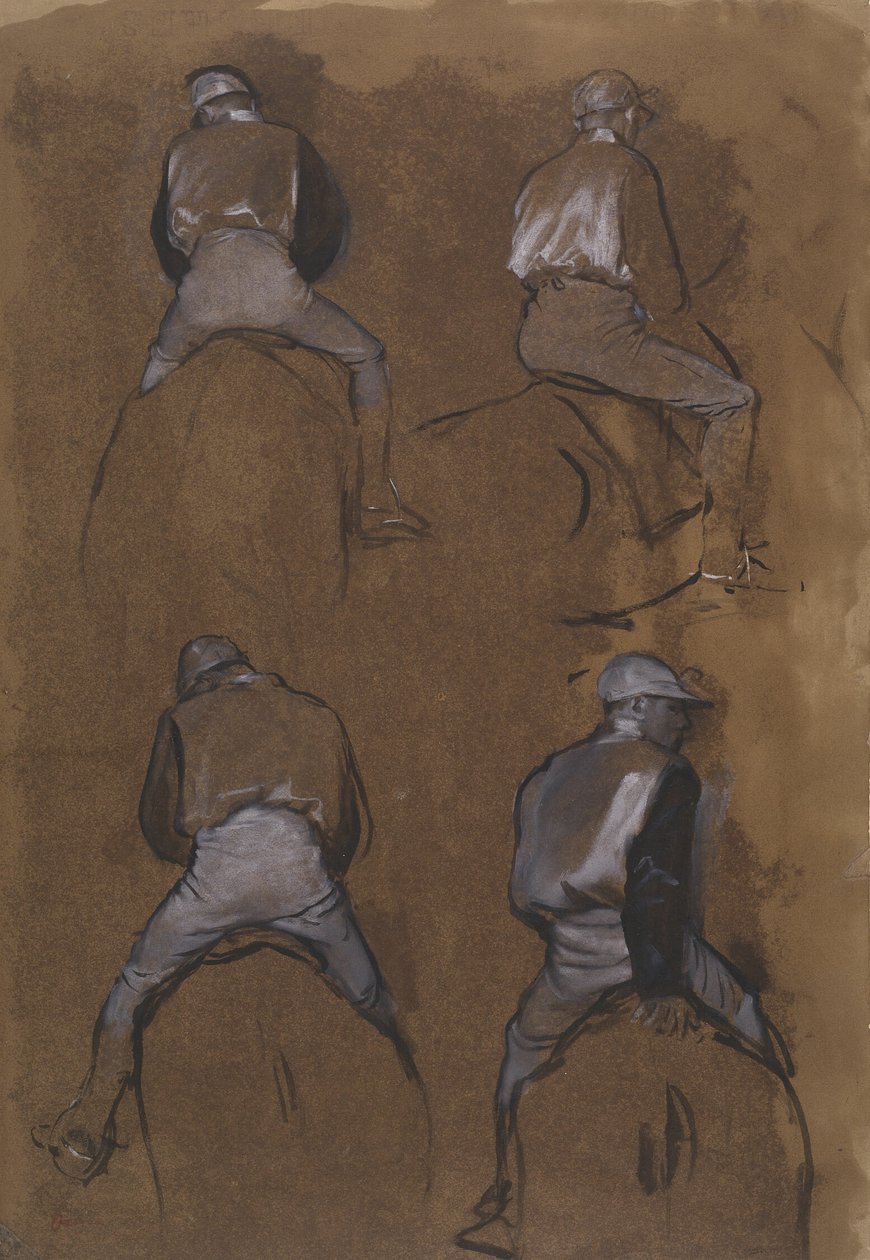 Vier Studien eines Jockeys von Hilaire Germain Edgar Degas