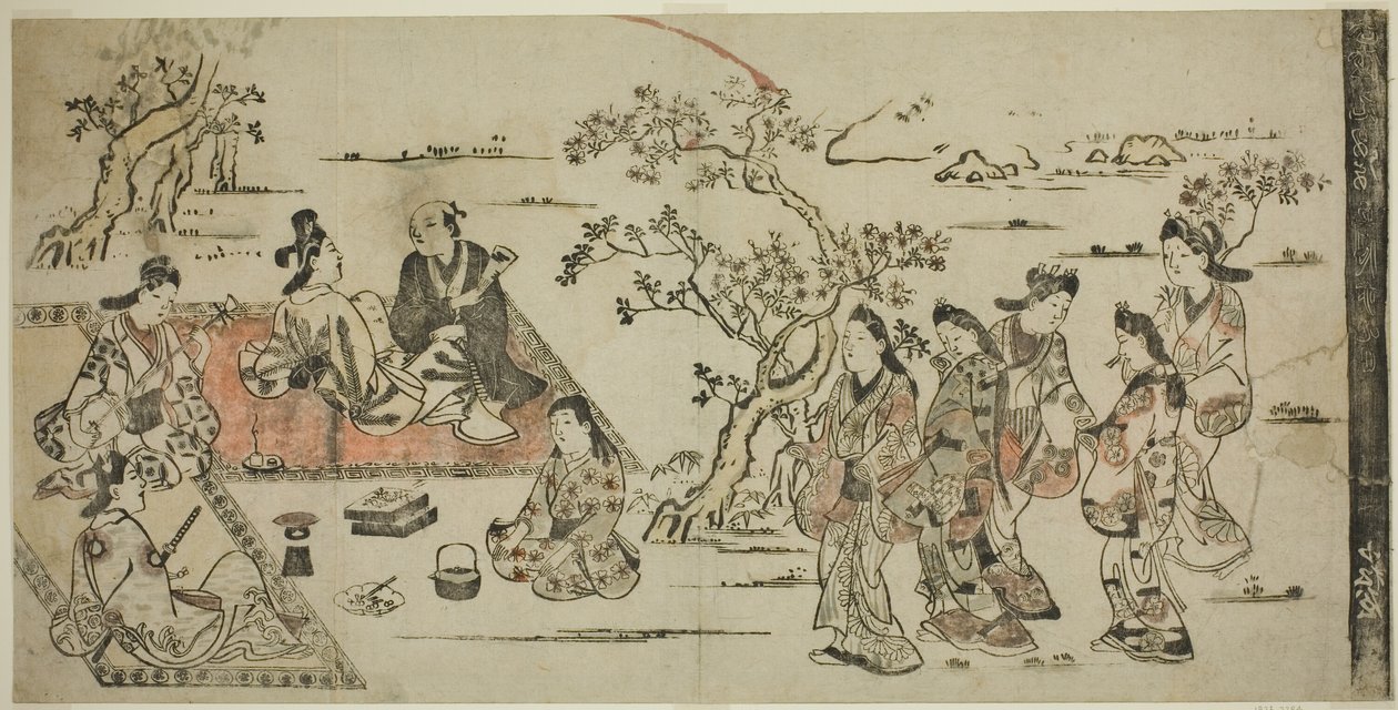 Blumenbetrachtung von Hishikawa Moronobu