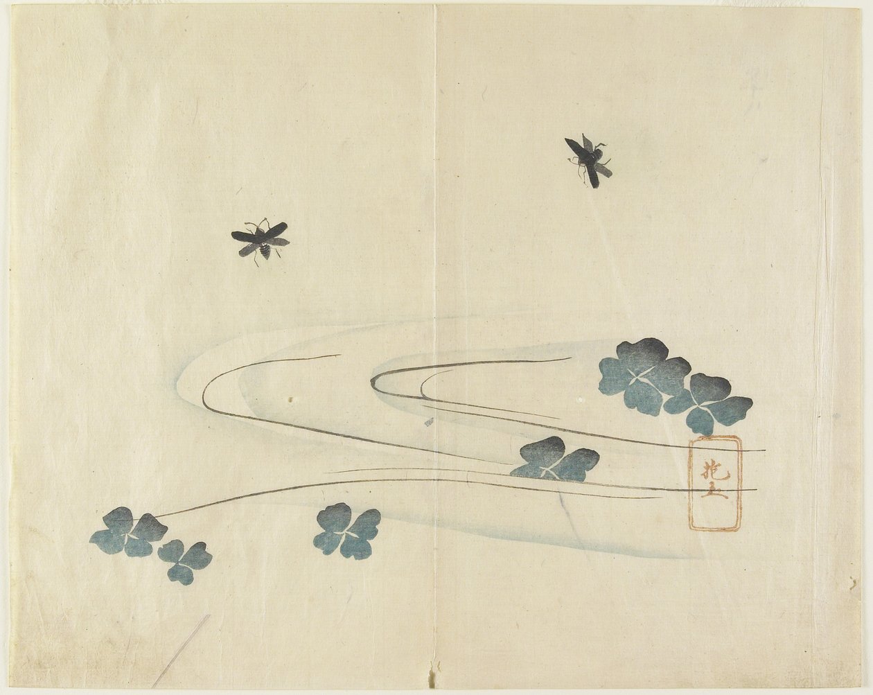 (Insekten fliegen über Wasser), ca. 1830 von Hogyoku