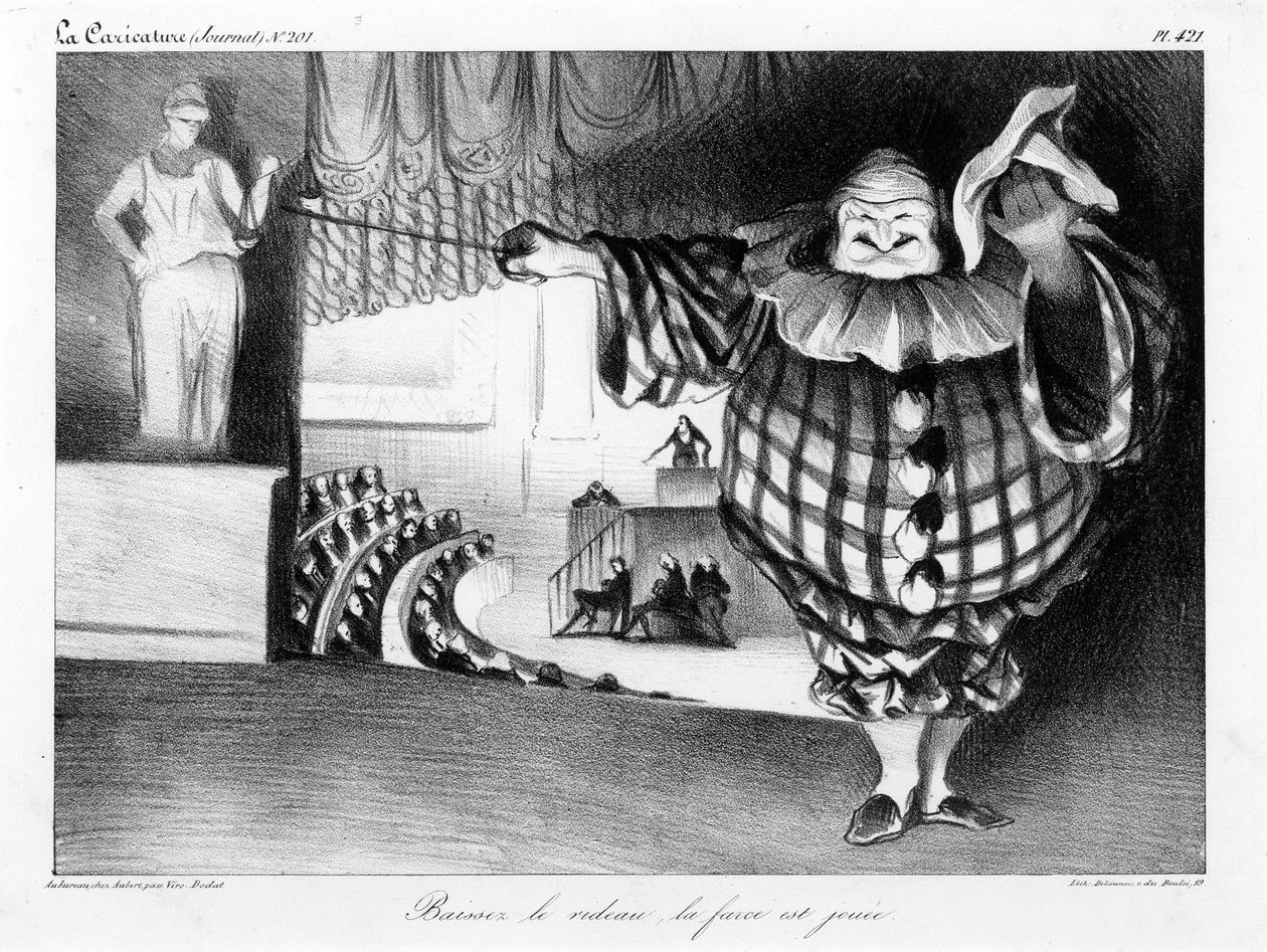 Vorhang runter, die Farce ist zu Ende von Honoré Daumier