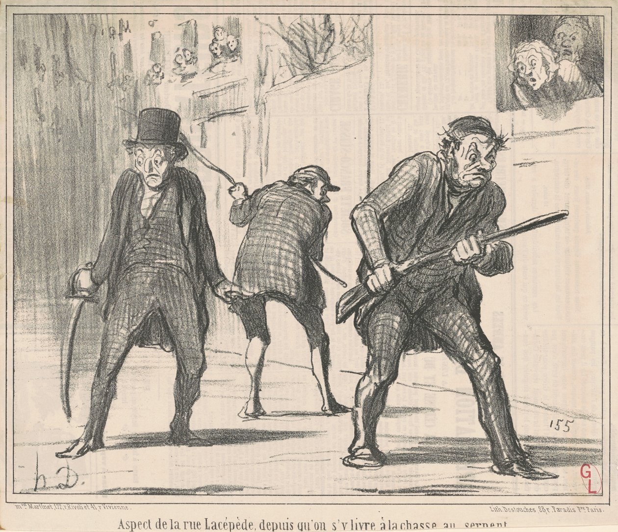 Aussehen der Rue Lacépède ... von Honoré Daumier