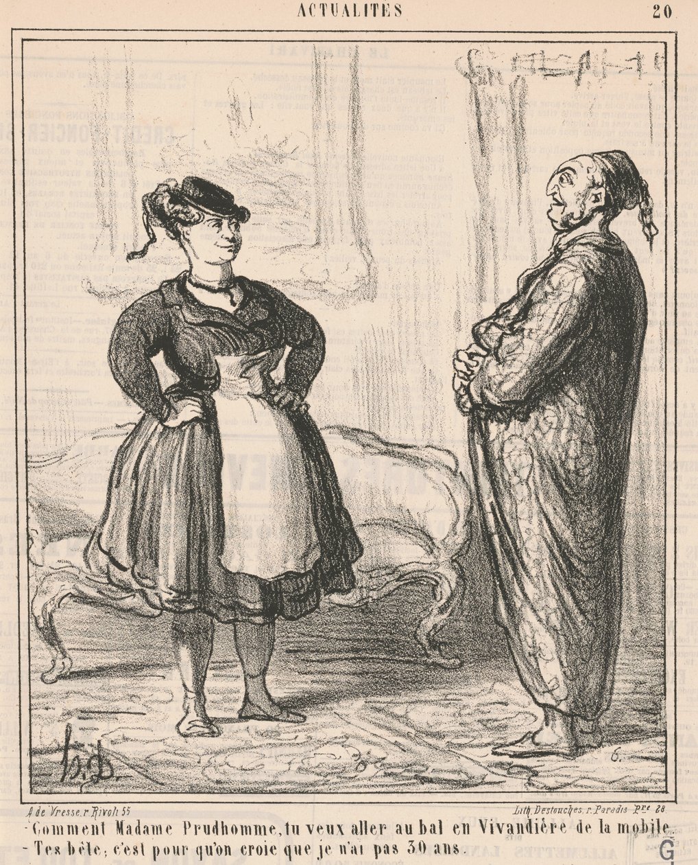 Wie Madame Prudhomme ... Als Marketenderin ... von Honoré Daumier
