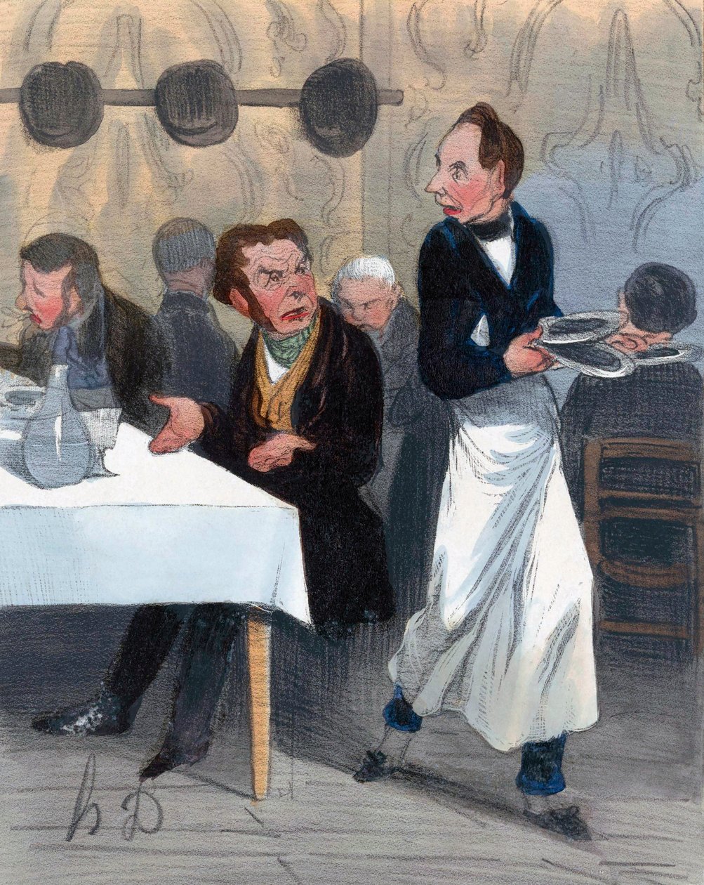 Beschwerender Kunde im Restaurant von Honoré Daumier