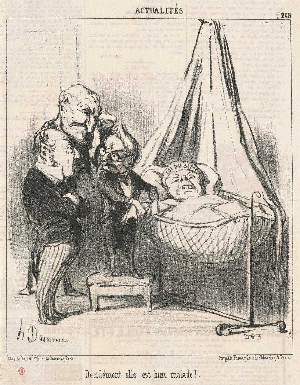 Décidément elle est bien malade! von Honoré Daumier