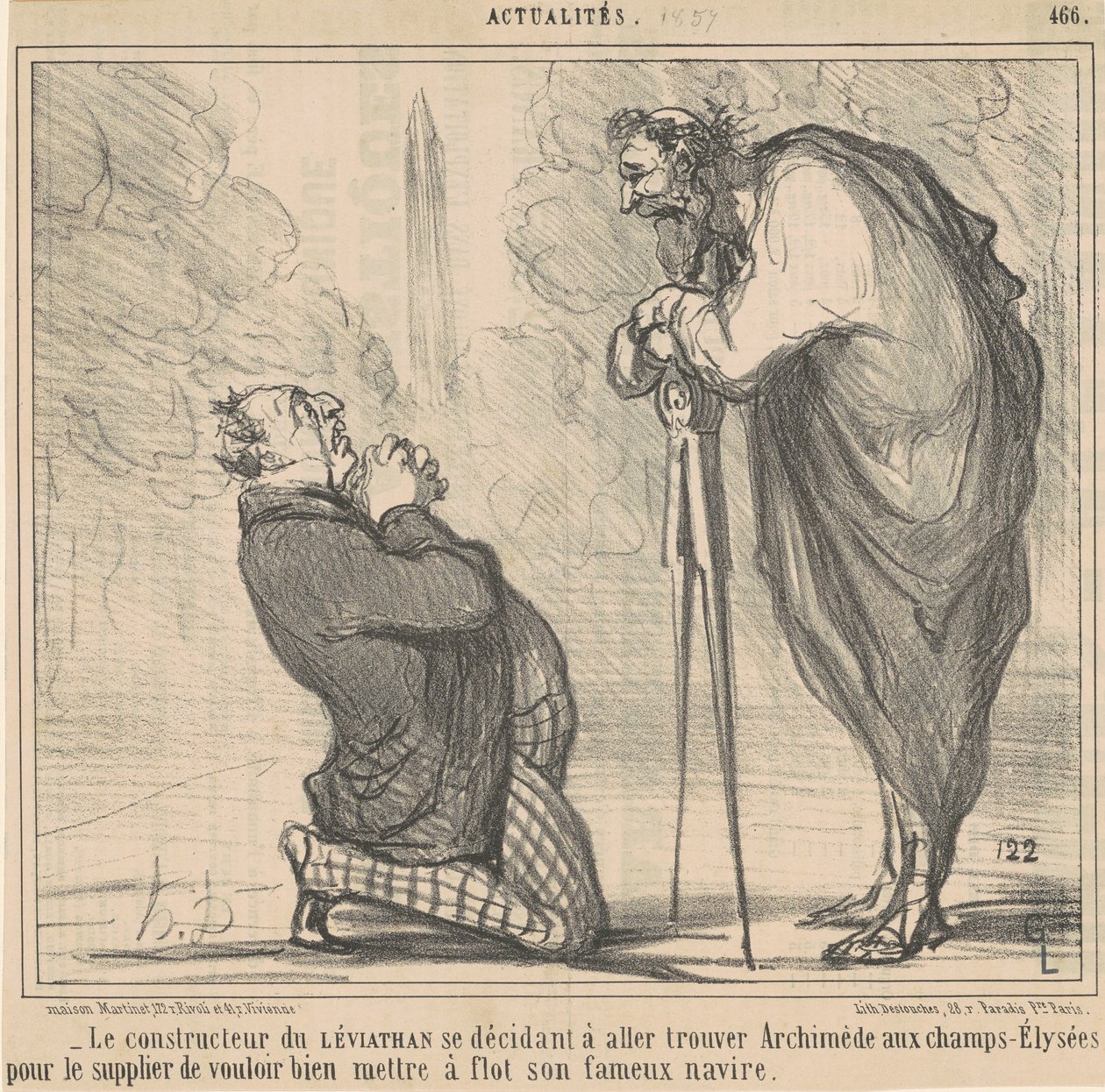 Der Erbauer des Leviathan entscheidet sich... von Honoré Daumier