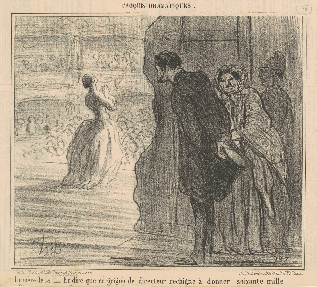 Die Mutter der Sängerin von Honoré Daumier