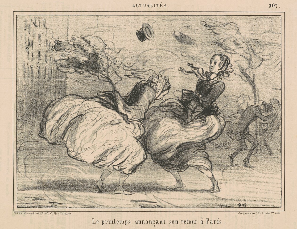 Der Frühling kündigt seine Rückkehr nach Paris an von Honoré Daumier