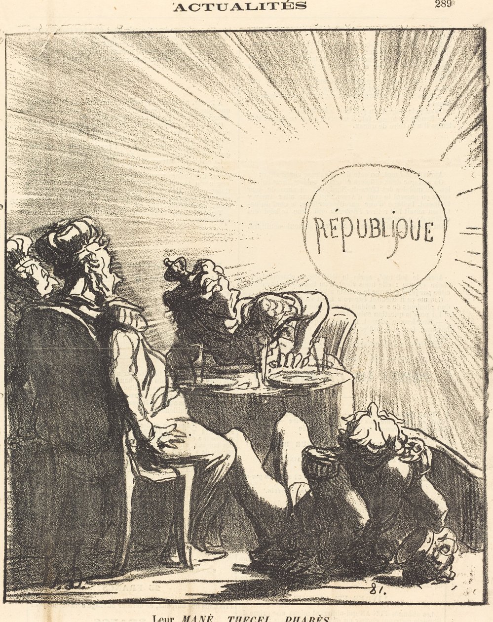 Mene, Thekel, Peres von Honoré Daumier
