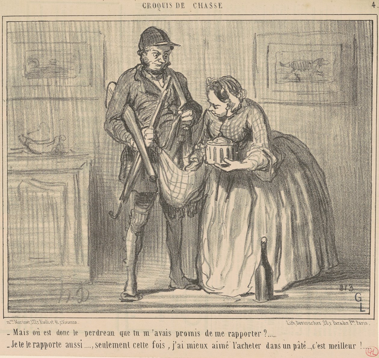Aber wo ist das Rebhuhn? von Honoré Daumier