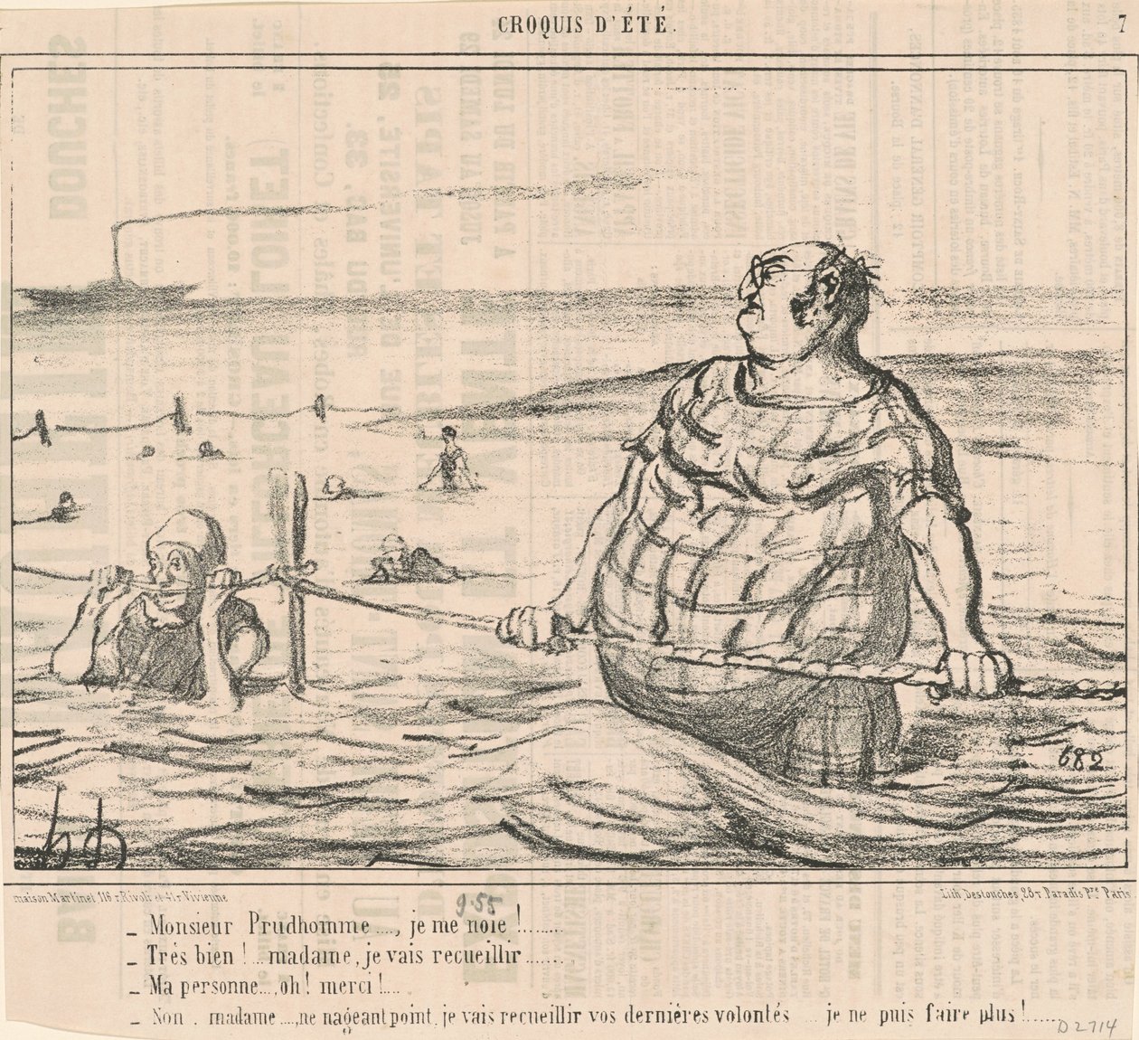 Herr Prudhomme ... Ich ertrinke! ... von Honoré Daumier