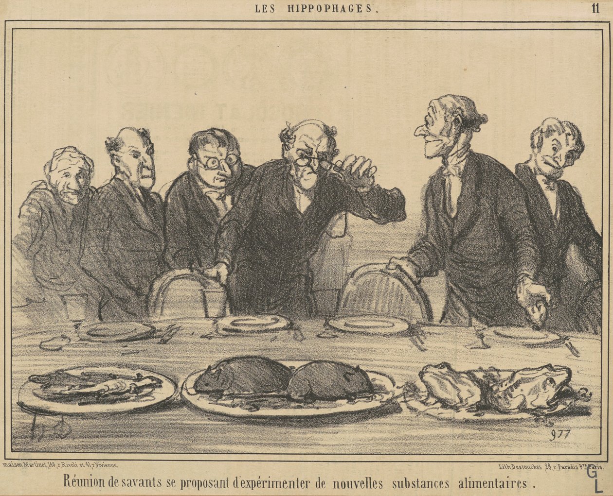 Versammlung von Gelehrten, die sich vorschlagen... von Honoré Daumier