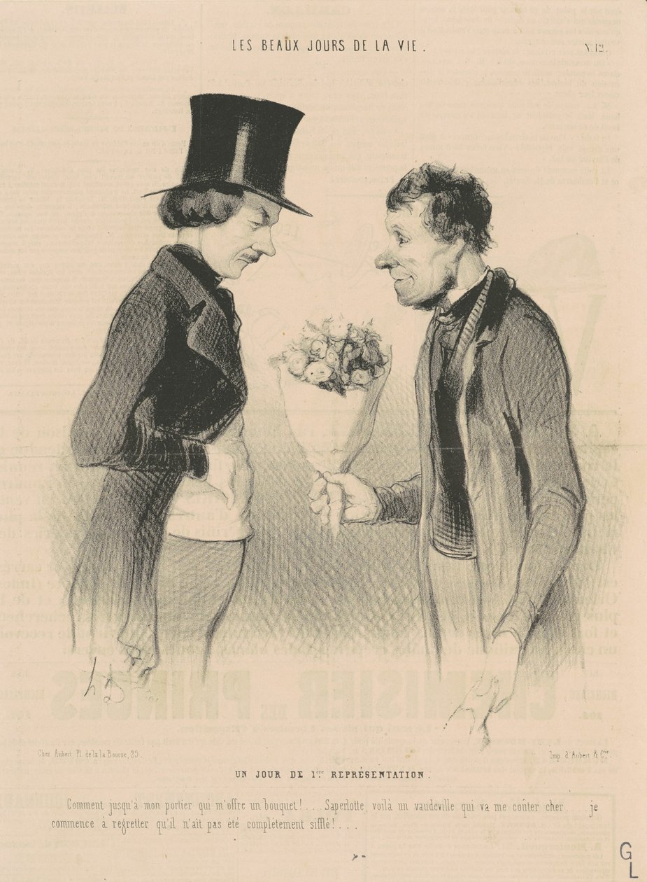 Ein Tag der ersten Aufführung von Honoré Daumier