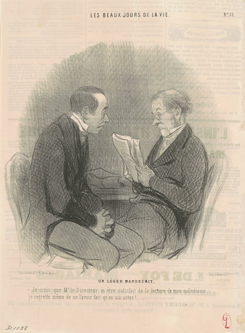 Ein leichtes Manuskript von Honoré Daumier