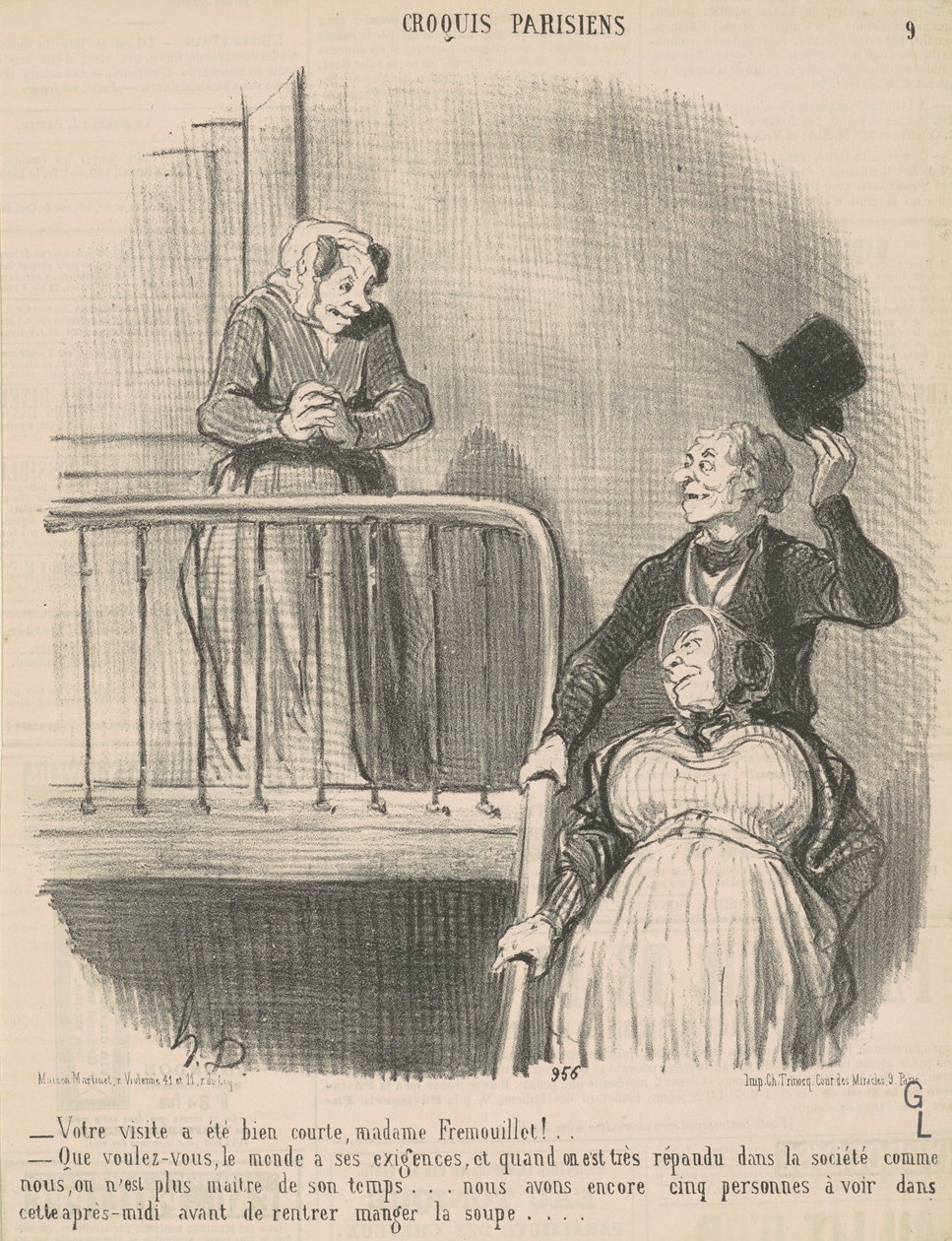 Ihr Besuch war sehr kurz... von Honoré Daumier