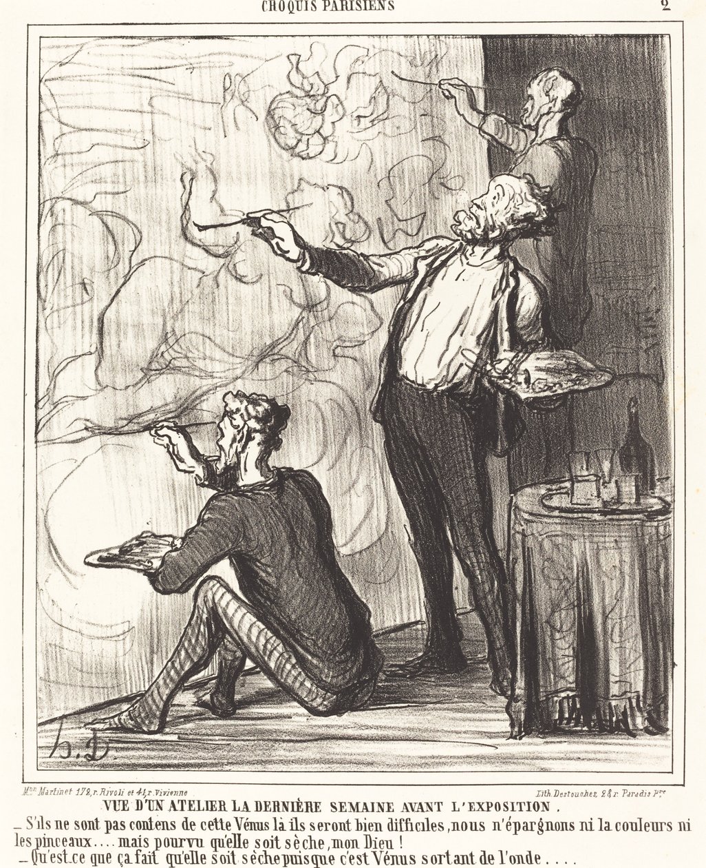 Ansicht eines Ateliers... vor der Ausstellung von Honoré Daumier