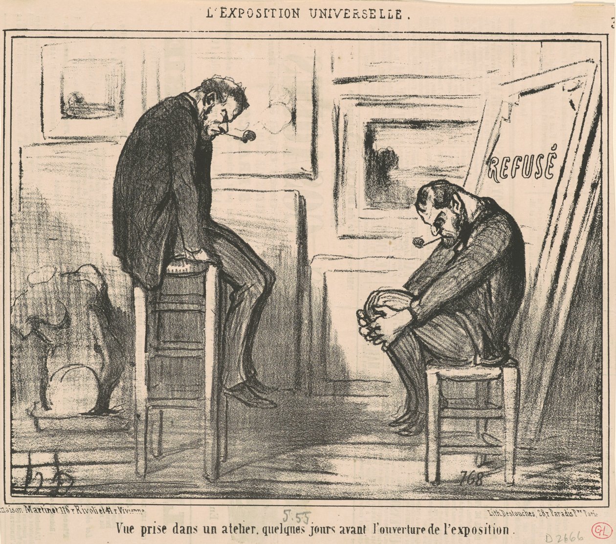Ansicht aufgenommen in einem Atelier... von Honoré Daumier