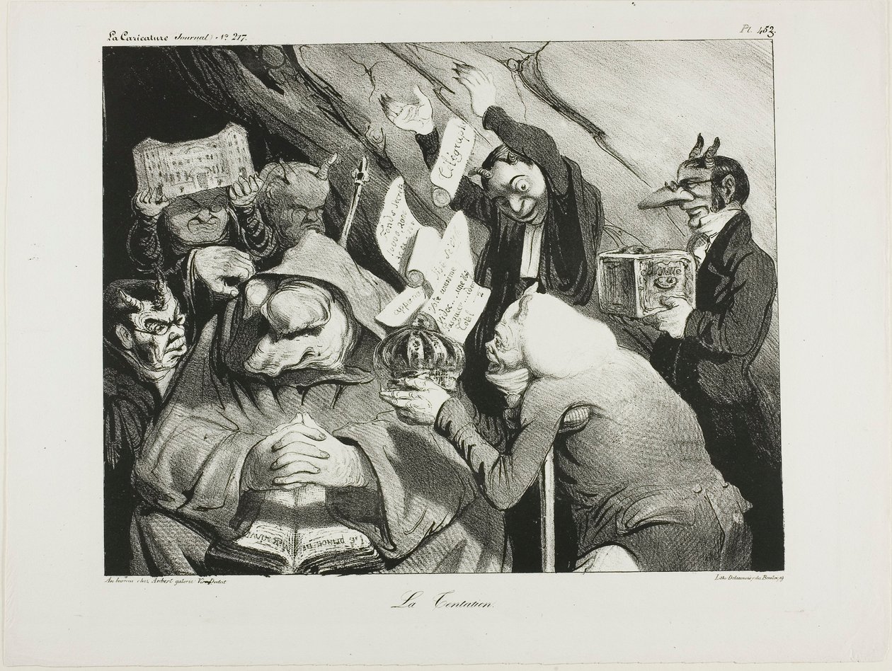 Versuchung, Tafel 453 von Honoré Victorin Daumier
