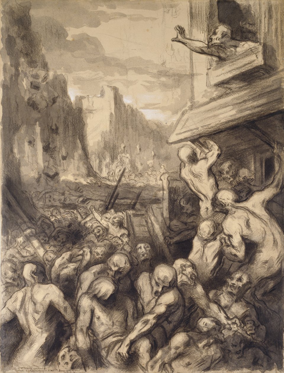Die Zerstörung von Sodom, ca. 1850 von Honoré Daumier