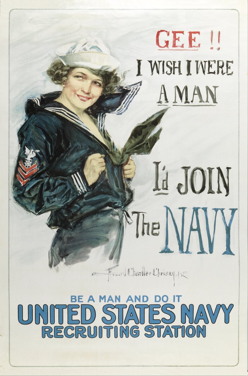 Gee, ich wünschte, ich wäre ein Mann, ich würde der Marine beitreten von Howard Chandler Christy