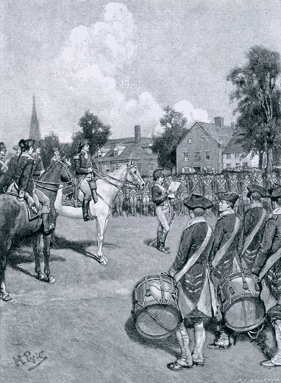 Lesen der Erklärung vor Washingtons Armee, New York, 9. Juli 1776, Illustration aus 