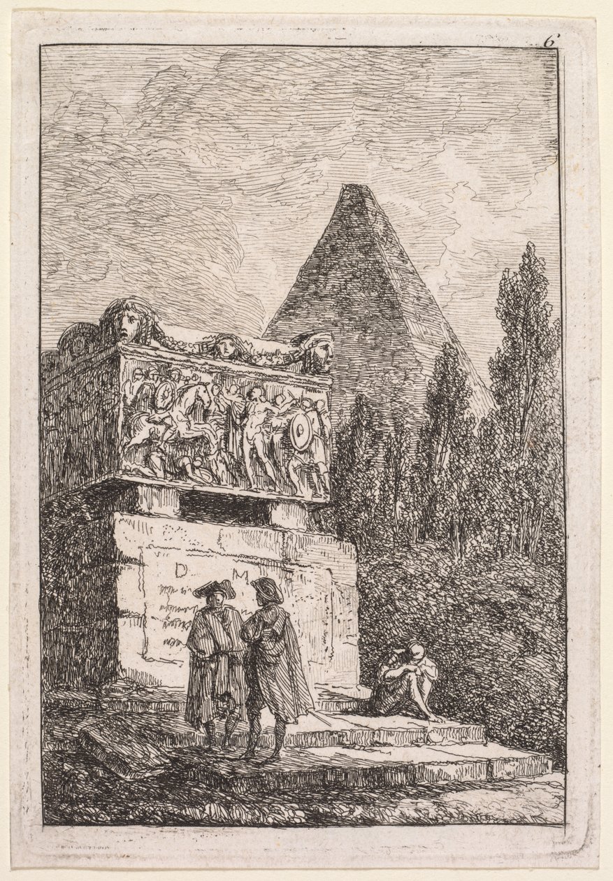 Les Soirées de Rome: Le Sarcophage, 1763-1764 von Hubert Robert