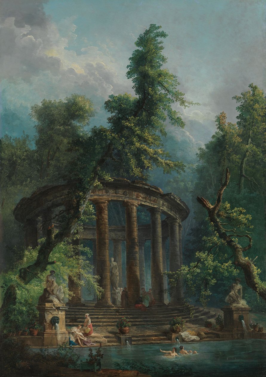 Der Badepool, ca. 1780 von Hubert Robert
