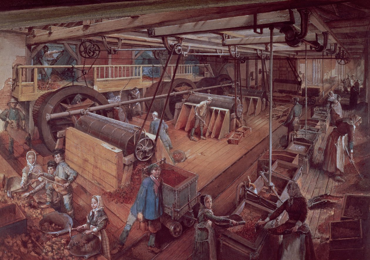 Kohlesieberei-Werkstatt, in den Minen von Blanzy, ca. 1860 von Ignace Francois Bonhomme