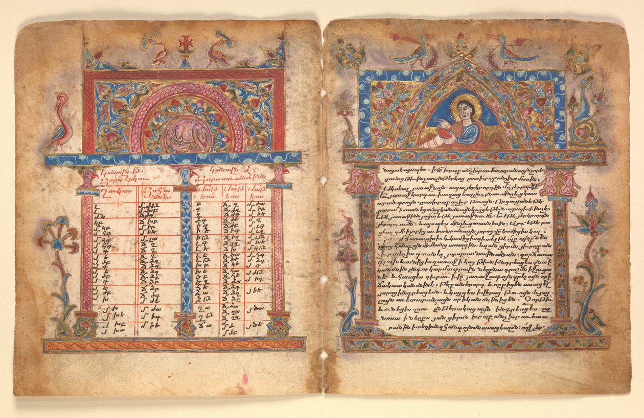 Armenisches Manuskript-Bifolium von Illuminator Minas