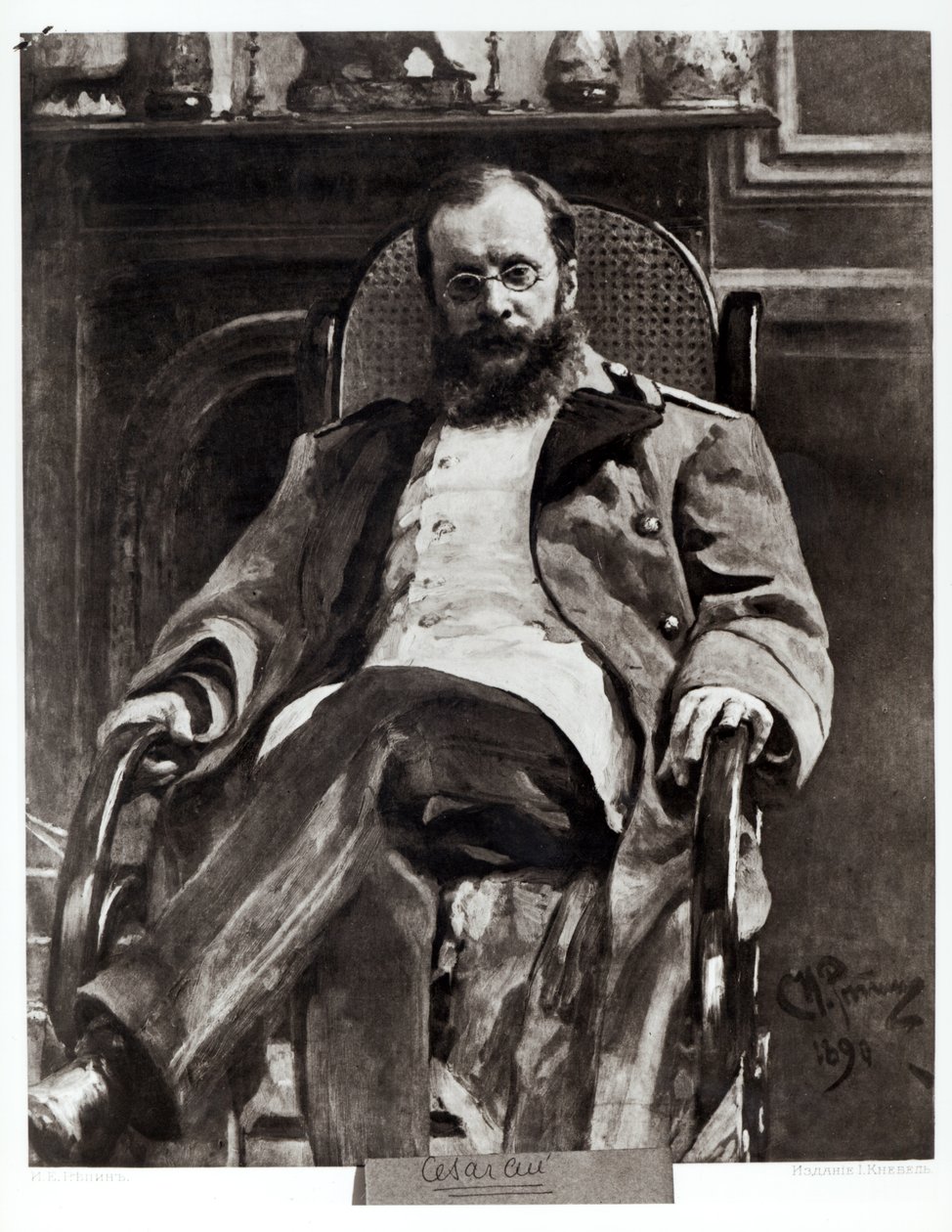 Porträt von Cesar Cui (1835-1918) 1890 von Ilya Efimovich Repin