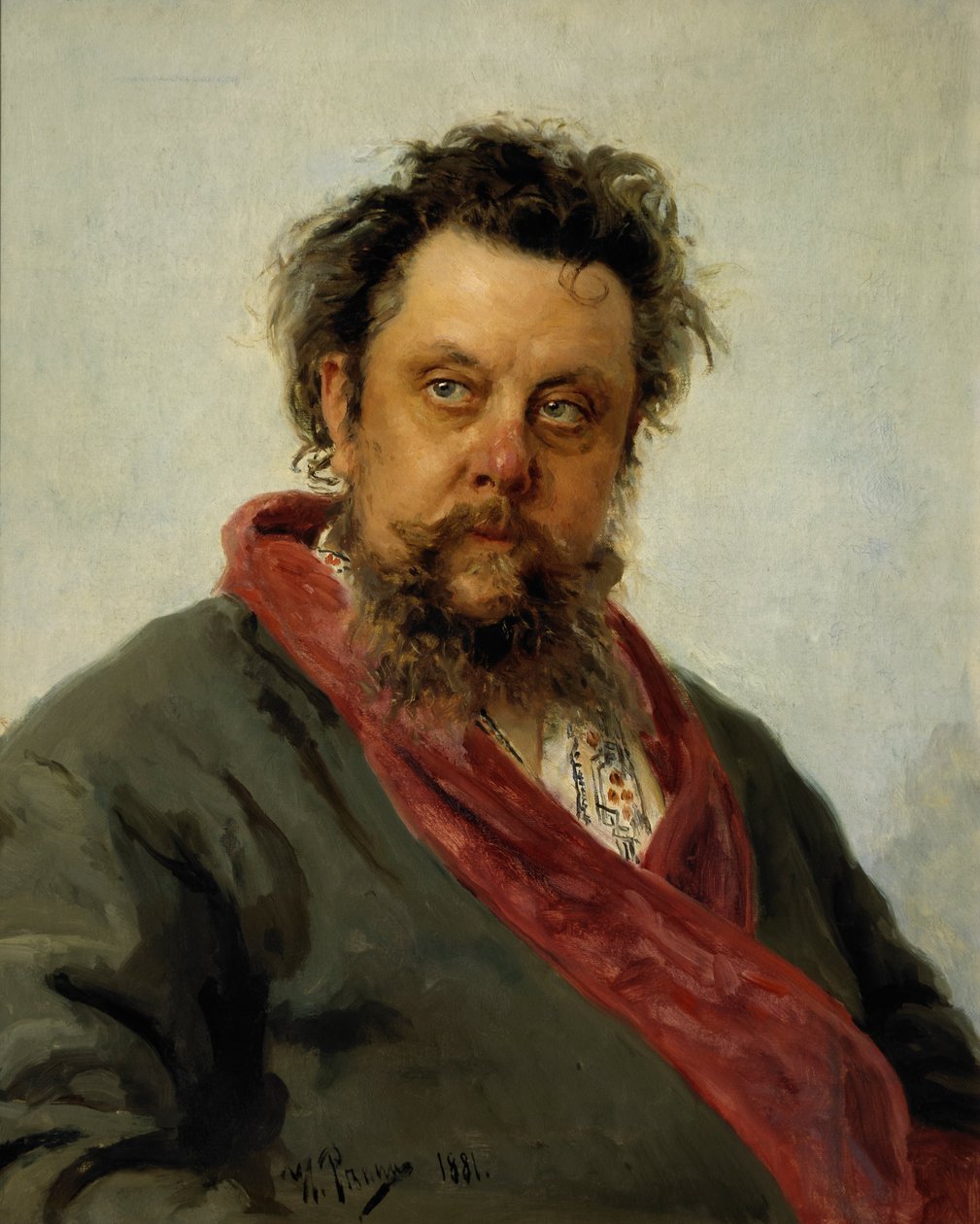 Porträt von M. P. Mussorgski von Ilya Efimovich Repin