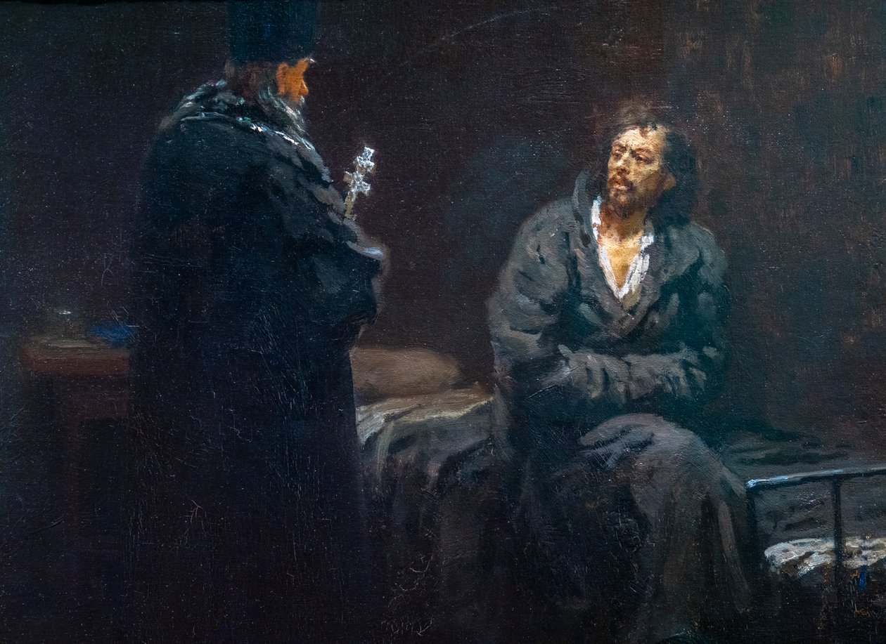 Vor der Beichte von Ilya Efimovich Repin