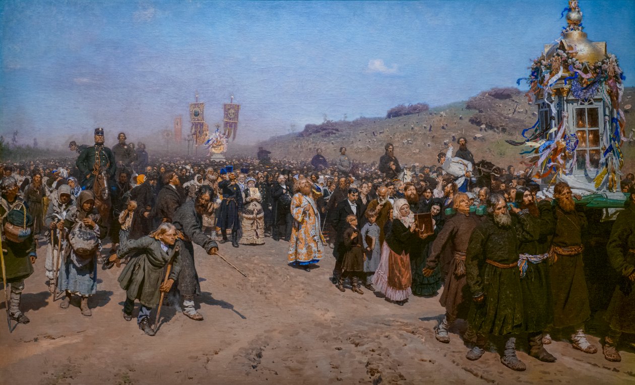 Religiöse Prozession in der Provinz Kursk von Ilya Efimovich Repin