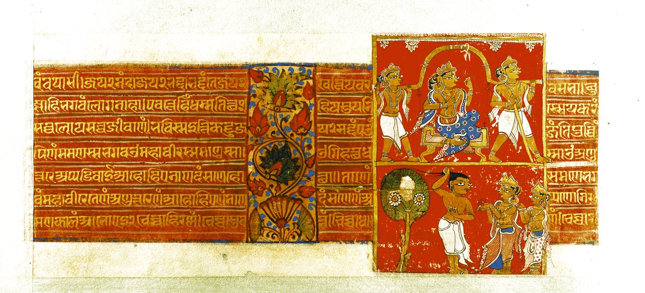Zwei Szenen aus dem Kalpasutra, Mandu, 1439 von Indian School