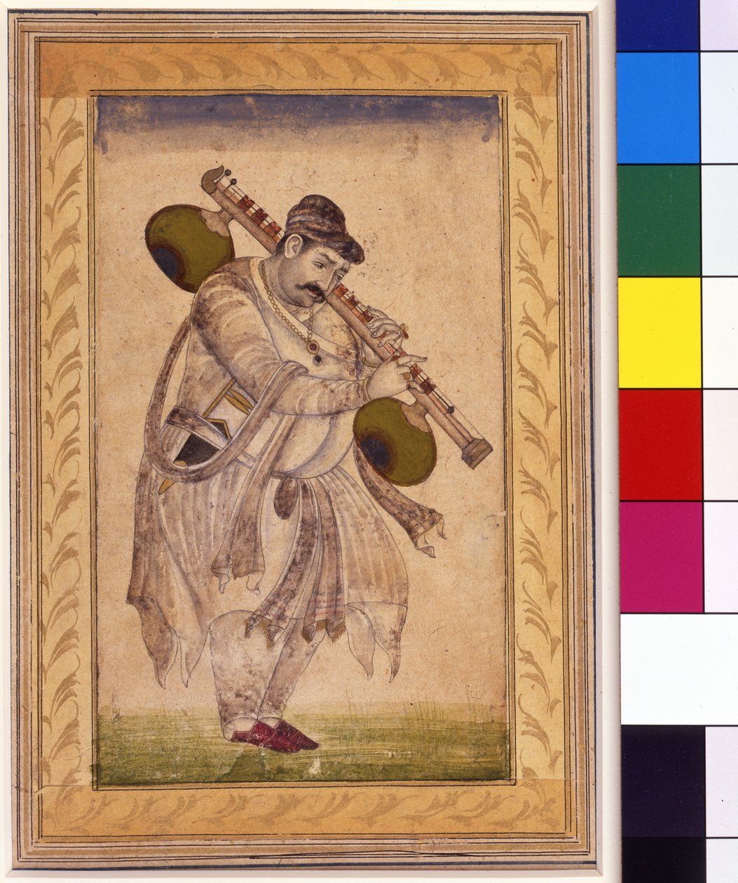 Naubat Khan, der Vina-Spieler, 18. Jahrhundert von Indian School