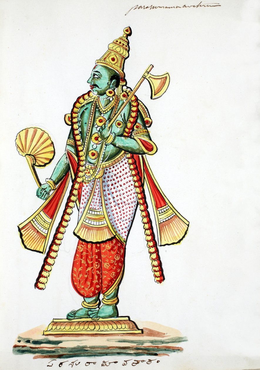 Rama-mit-der-Axt (Parashurama) von Indian School