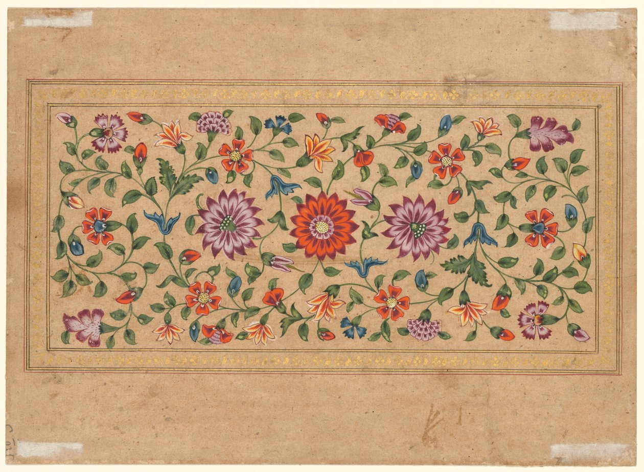 Scrollende Blumenranken, 1755 von Indian School