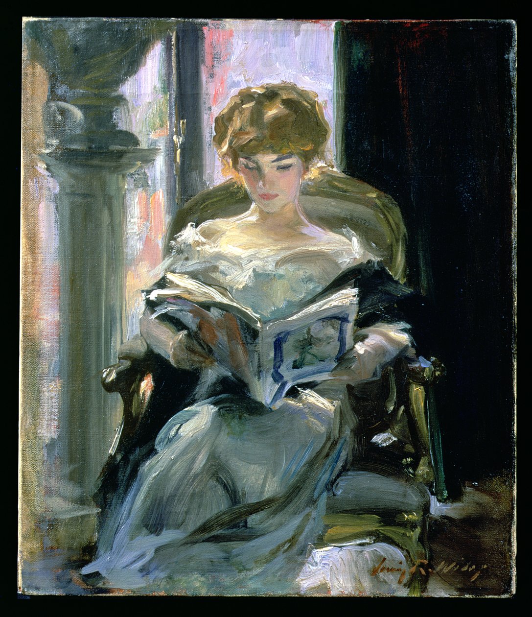 Frau beim Lesen von Irving Ramsay Wiles