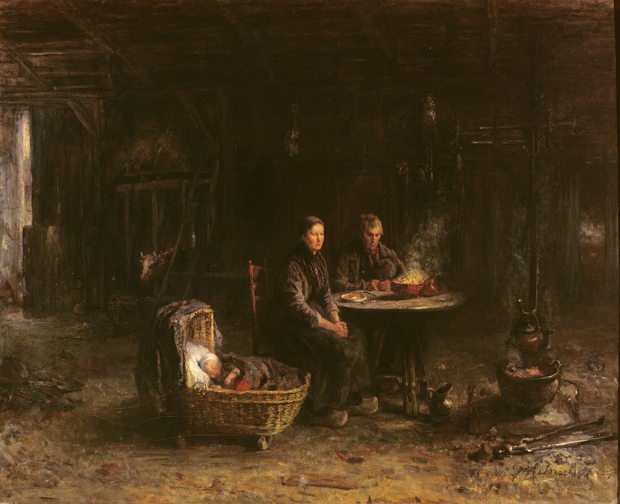 Mittagessen auf einem Bauernhof in Karlshaven bei Delden, 1885 von Isaac Israels