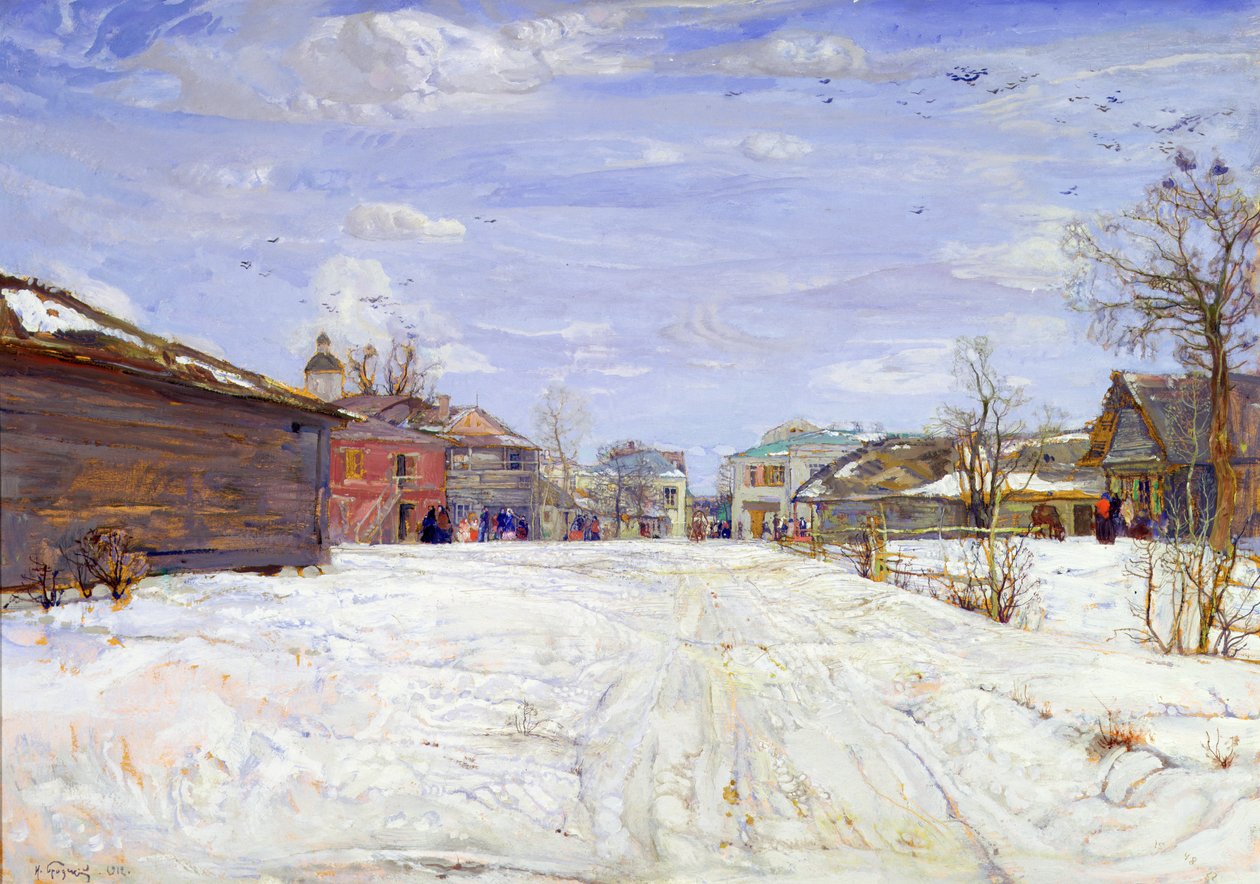 Straßenszene im Winter von Isaak Israilevich Brodsky