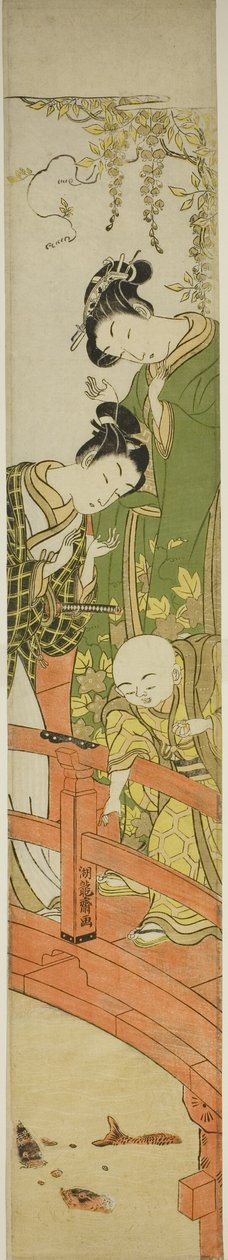 Karpfenfütterung in Kameido von Isoda Koryusai