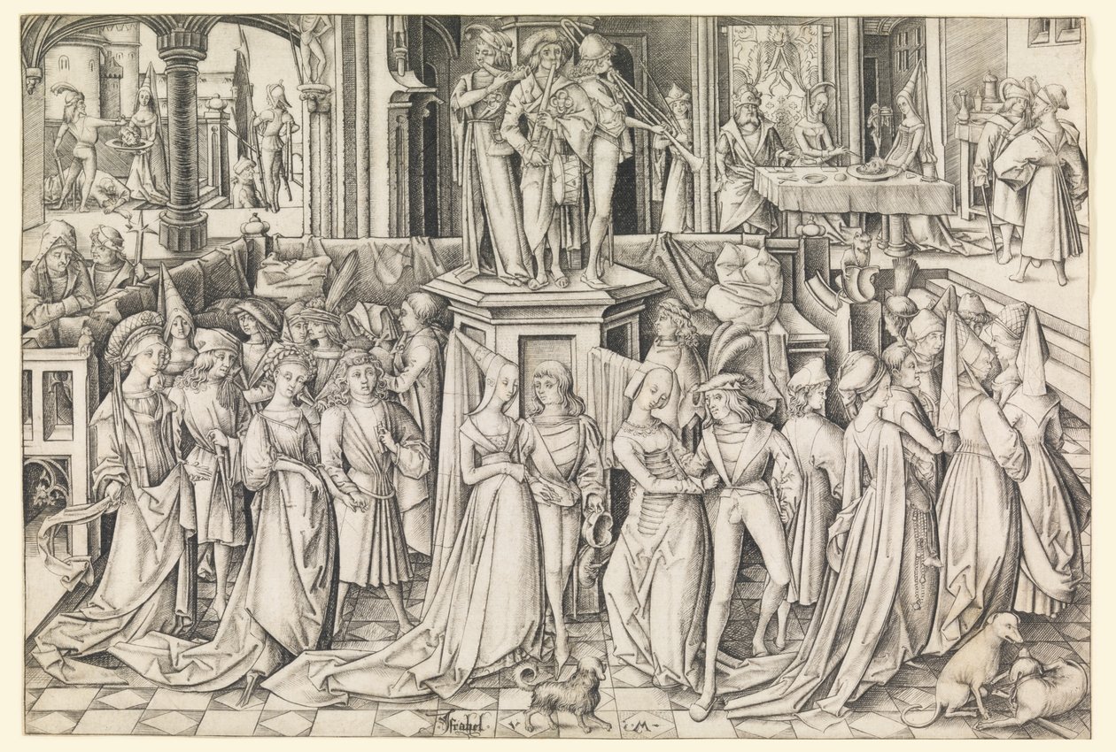 Tanz der Töchter von Herodias von Israhel van Meckenem